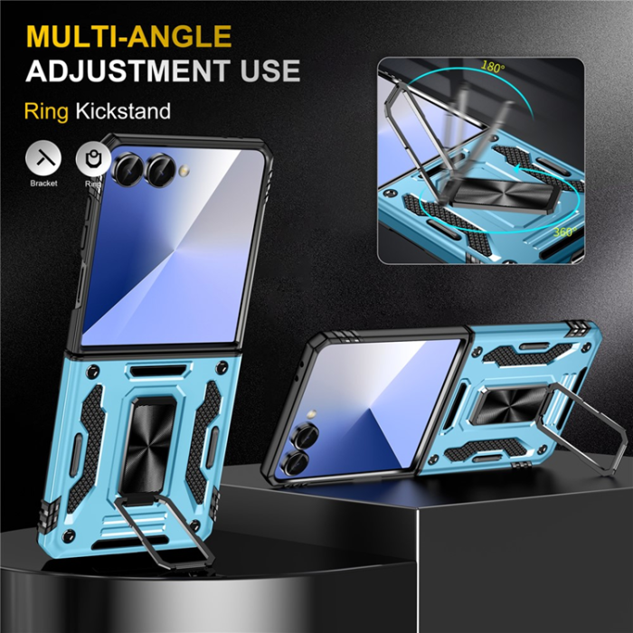 A-One Brand - Galaxy Z Flip7 5G Mobilskal Kickstand Slide - Babyblå
