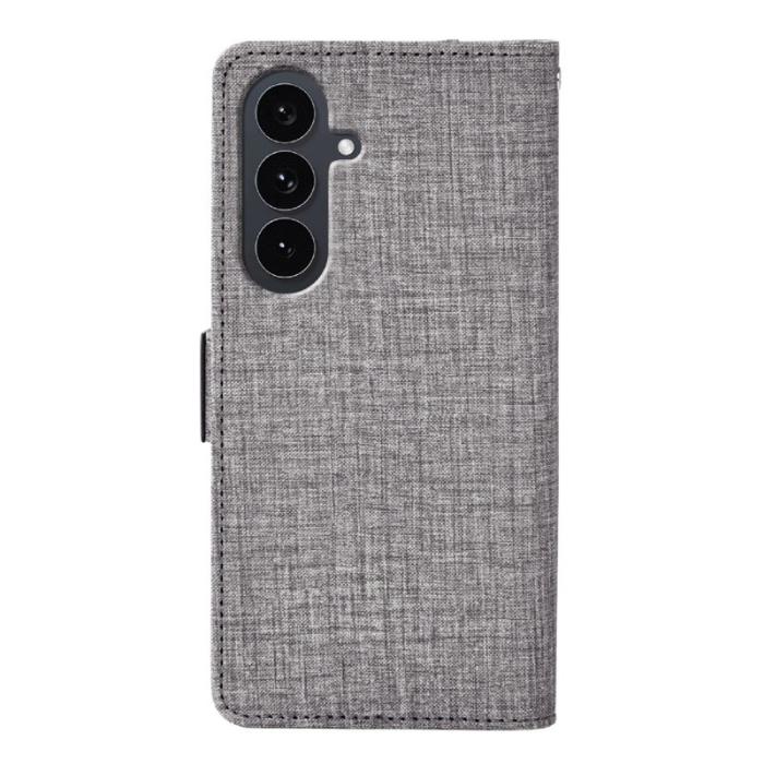 OEM - Samsung Galaxy S26 Fodral Konstläder Jean Tyg - Grå