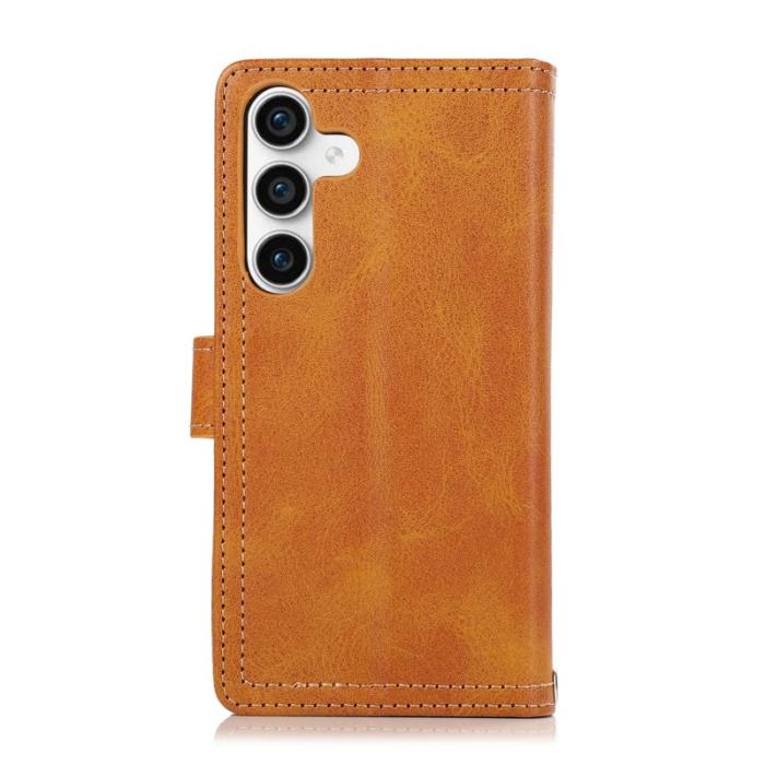 OEM - Samsung Galaxy S26/S26 Pro Fodral Äkta Läder Magnetiskt Skydd - Brun