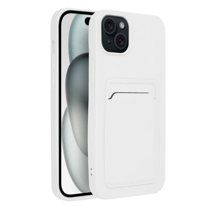 OEM - iPhone 15 Mobilskal Korthållare - Vit