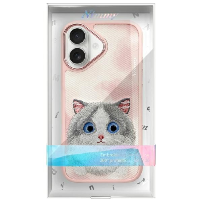 NIMMY - Nimmy iPhone 16 Mobilskal Big Eyed Pet 2.0 Cat - Rosa