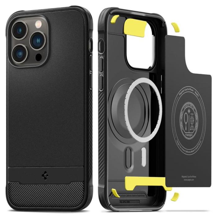 UTGATT - Spigen iPhone 14 Pro Max Skal Mag Magsafe Rugged Armor - Matte Svart