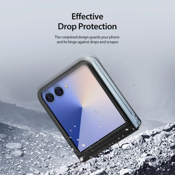 Dux Ducis - Dux Ducis Galaxy Z Flip 7 Mobilskal Läder Bril - Svart