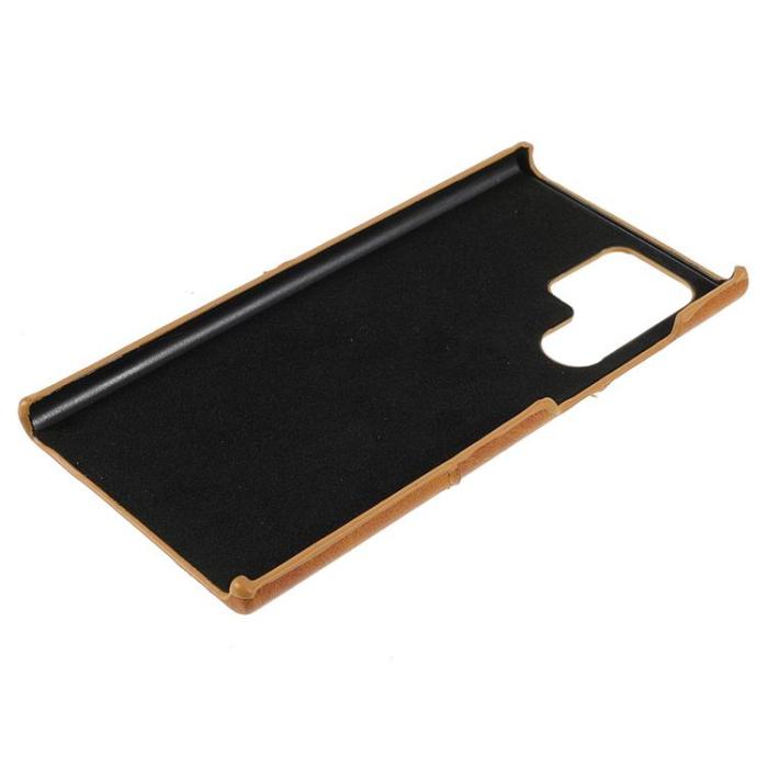 OEM - Kortplats Läder Skal Galaxy S22 - Brun