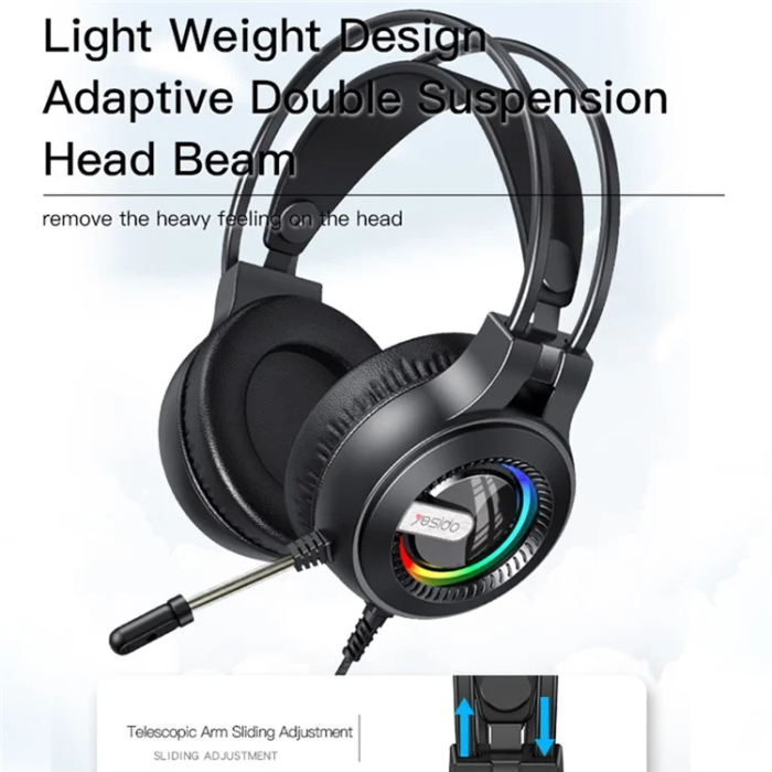 Yesido - YESIDO Over-Ear Hörlurar med Mikrofon EK02 Computer Gaming