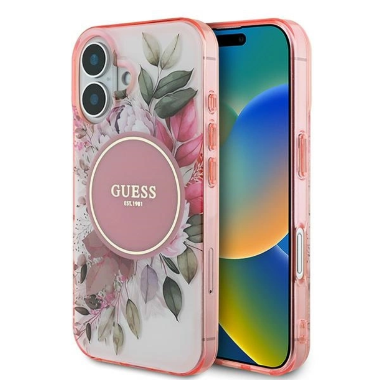 Guess Mobilskal till iPhone 16 MagSafe IML Flower & Tonal Circle | 2353 | AlltMobil