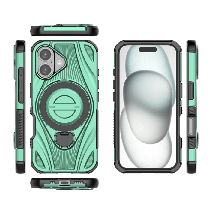 A-One Brand - iPhone 16 Mobilskal MagSafe Magnetic Kickstand - Grön