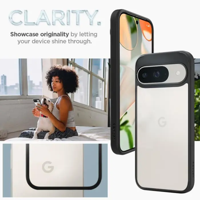 UTGATT - Spigen Google Pixel 9/9 Pro Mobilskal Ultra Hybrid - Matt Svart