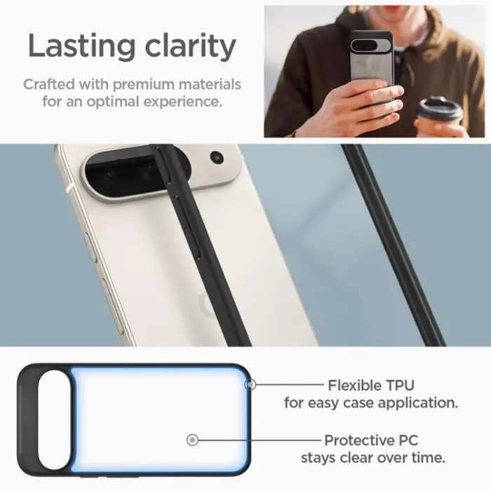 UTGATT - Spigen Google Pixel 9/9 Pro Mobilskal Ultra Hybrid - Matt Svart