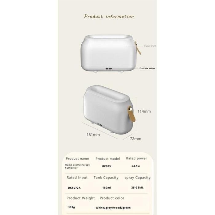 OEM - Aromaterapimaskin Luftfuktare/Diffusor HZ005 - Vit