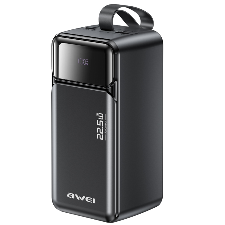 Awei Powerbank 50000mAh 22.5W 3xUSB-C PA-106 - Svart