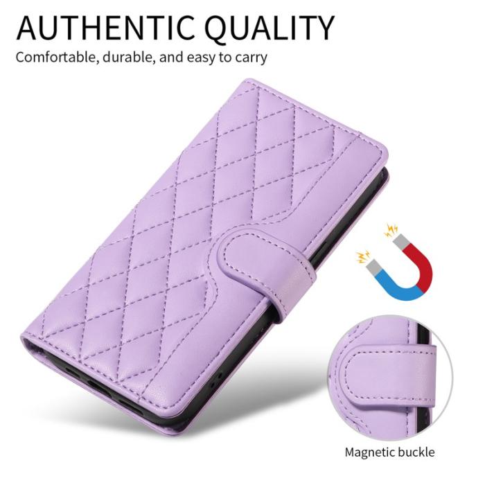 OEM - Rhombus Samsung Galaxy S26 Plus Fodral Äkta Läder - Ljuslila