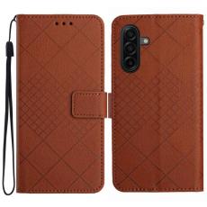 OEM - Samsung Galaxy S26 Fodral Imprint Konstl&auml;der Flip Folio - Brun