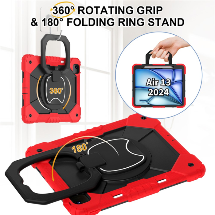 A-One Brand - iPad Air 13(2025/2024) Skal Kickstand - Röd/Svart