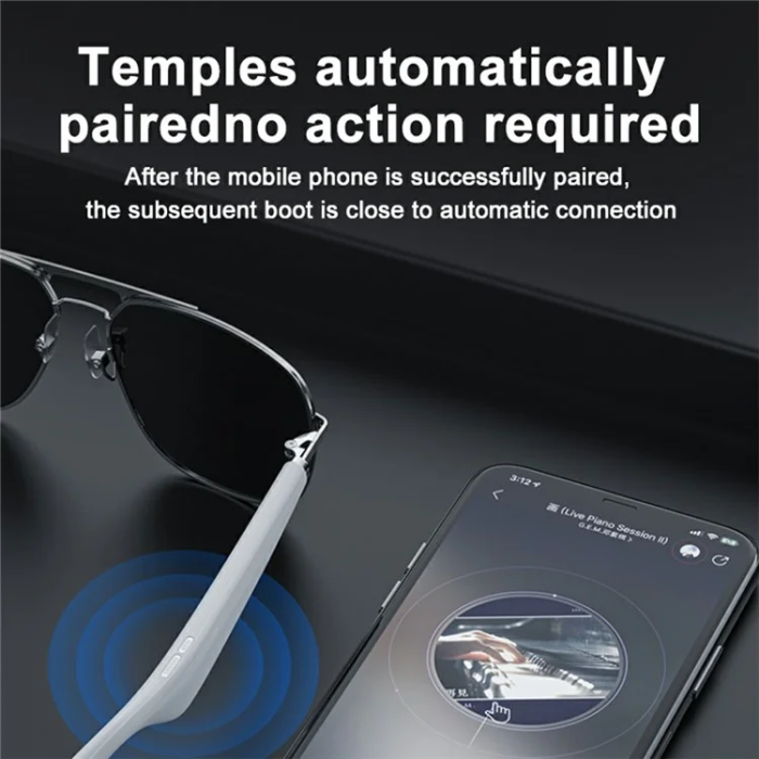 OEM - Polariserade Smarta Glasögon Bluetooth G01-01 - Vit