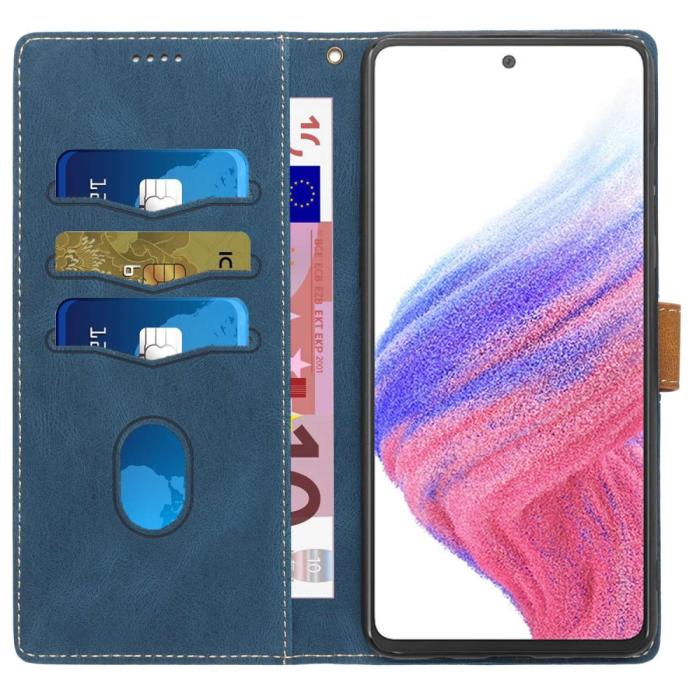 A-One Brand - Splicing Design Samsung Galaxy A33 5G Plånboksfodral - Blå