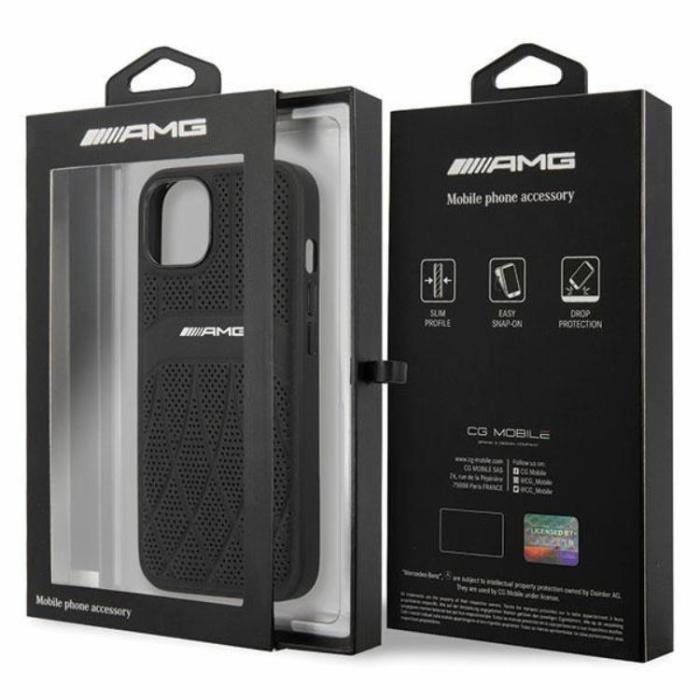 Mercedes - AMG iPhone 13 Mobilskal Magsafe Läder Curved Lines