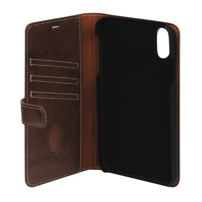 UTGATT5 - Essentials iPhone XS Max Läder wallet avtagbar - Brun