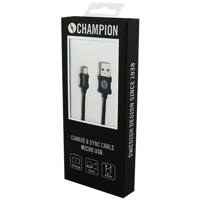UTGATT4 - Champion Ladd&Synk kab. MicroUSB 2m Sv.