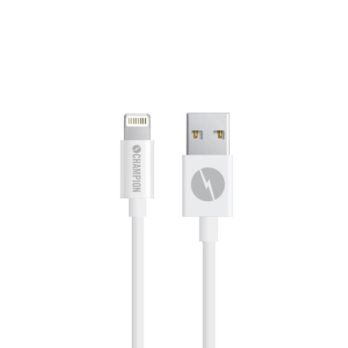 Champion - Champion USB-A till Lightning Kabel 2m Vit
