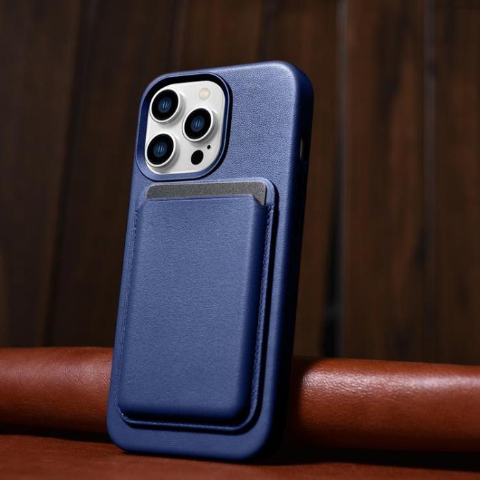 ICARER - iCarer iPhone 14 Pro Skal MagSafe Äkta Läder - Blå
