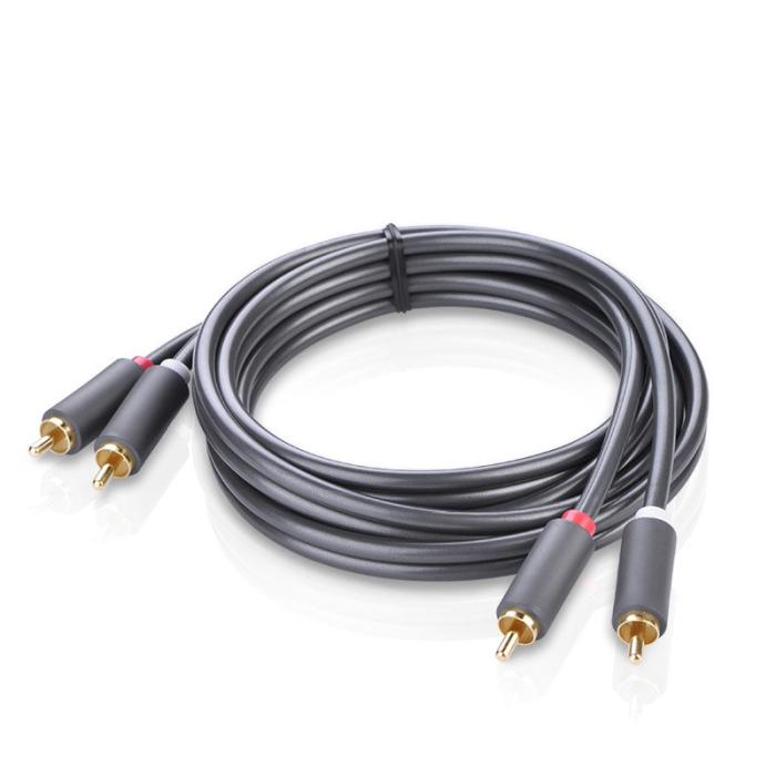 Ugreen - Ugreen stereo 2RCA audio video Kabel 5m Grå