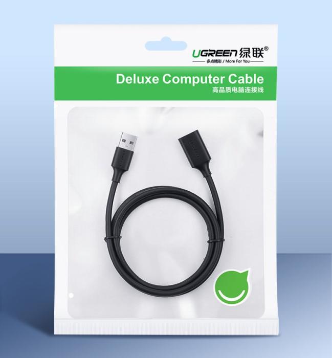 Ugreen - UGreen USB 3.0 female USB 3.0 male Kabel extensions 1.5 m Svart