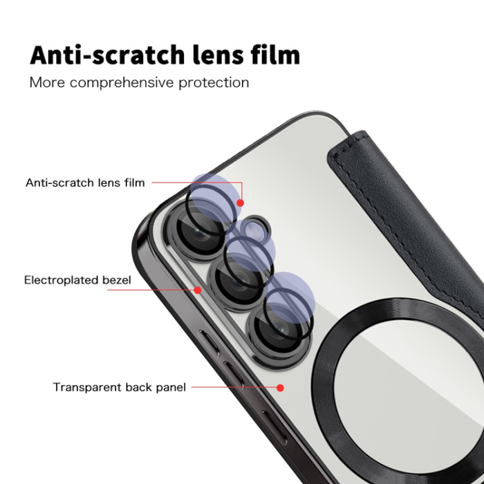 A-One Brand - Galaxy S25 Plus Plånboksfodral MagSafe RFID Blocking - Svart