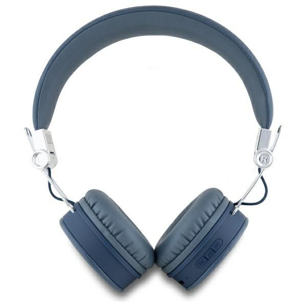 Guess On-Ear Hörlurar Bluetooth ENC Grained Classic Round Shape - Blå | 505771 | AlltMobil