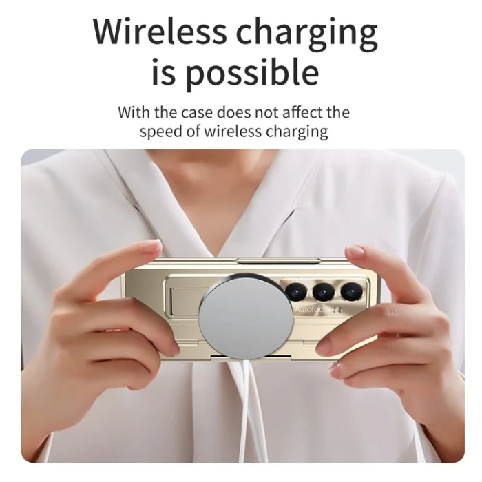A-One Brand - Galaxy Z Fold 7 5G Mobilskal med Skärmskydd Hinge - Guld