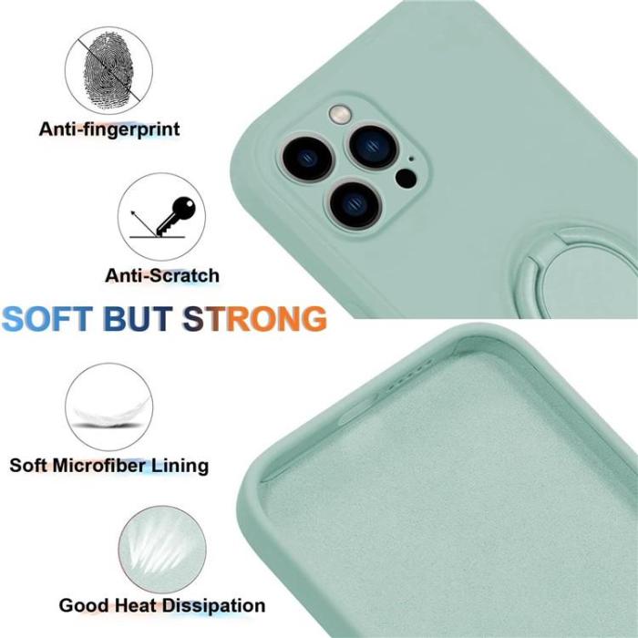 OEM - iPhone 15 Pro Max Mobilskal Ringhållare Liquid Silikon - Cyan