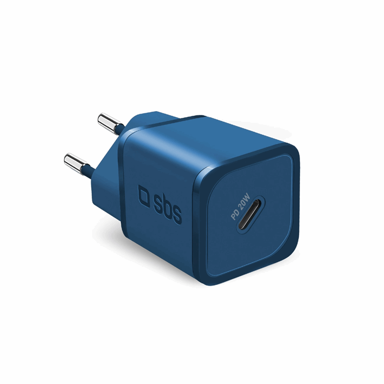 SBS Snabbladdare 20W GaN Power Delivery - Blå