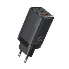 USAMS - USAMS V&auml;ggladdare 2xUSB-C+1xUSB 65W GaN Sandru Series - Svart