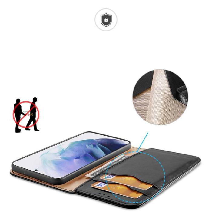 Dux Ducis - Dux Ducis Hivo Äkta Läder Fodral Galaxy S22 Plus - Svart