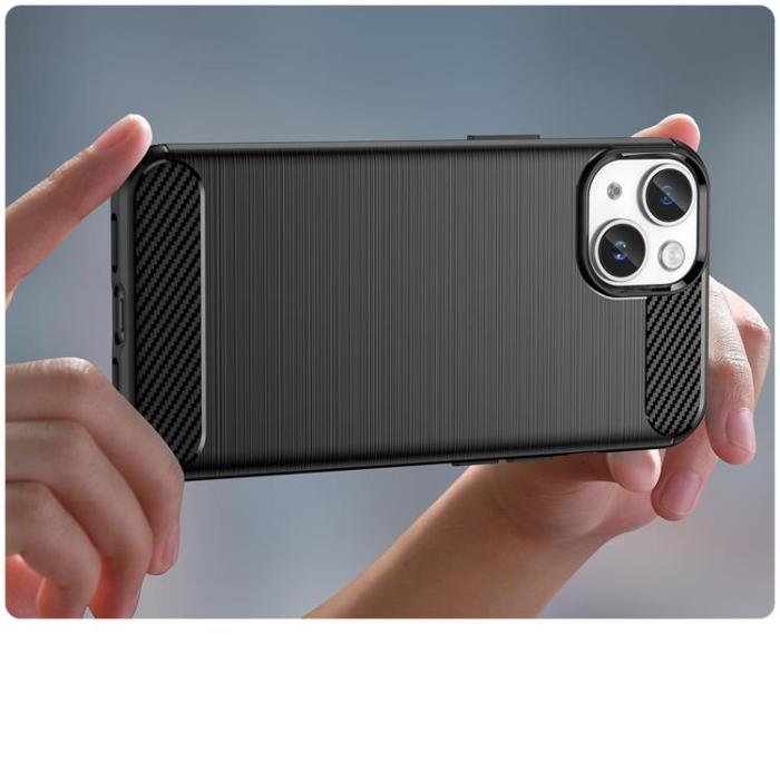 OEM - iPhone 14 Plus Skal Carbon Flexible Gel - Svart