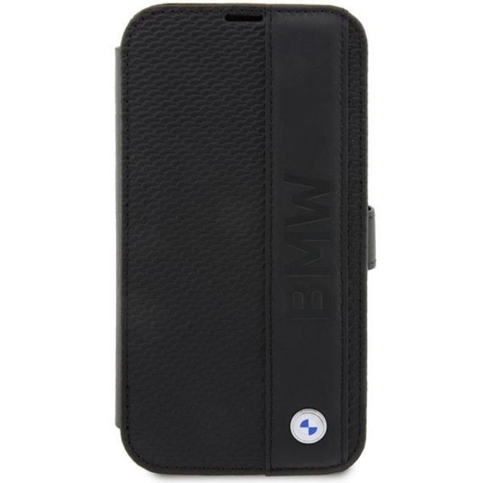 BMW - BMW iPhone 14 Pro Plånboksfodral Läder Textured & Stripes