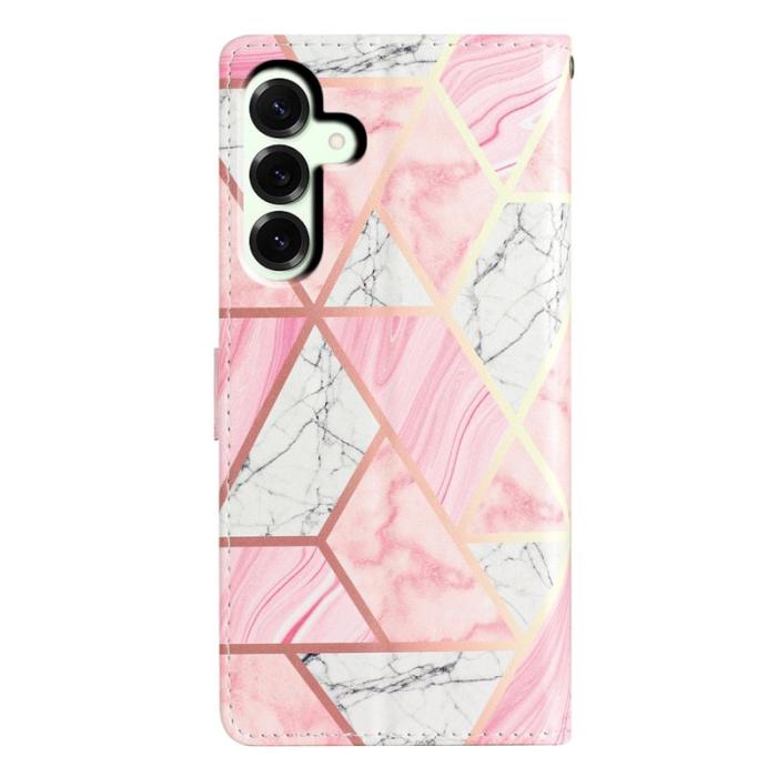 OEM - Samsung Galaxy A37 Plånboksfodral Konstläder Mönstertryck - Rosa Marmor