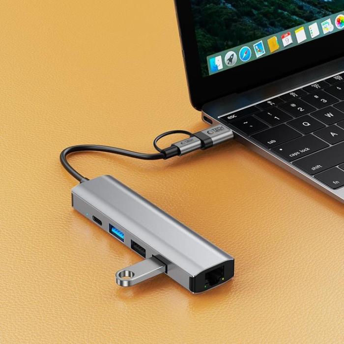 Tech-Protect - Tech-Protect HB03 5in1 Hub Adapter - Space Grå