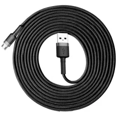 BASEUS - Baseus Fl&auml;tad Micro USB Kabel 3M - Svart