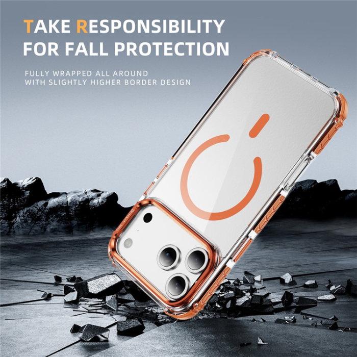 A-One Brand - iPhone 17 Pro Mobilskal MagSafe Kickstand - Orange