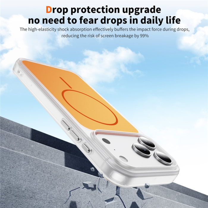 A-One Brand - iPhone 17 Pro Mobilskal MagSafe Skin Touch TPU PC - Orange