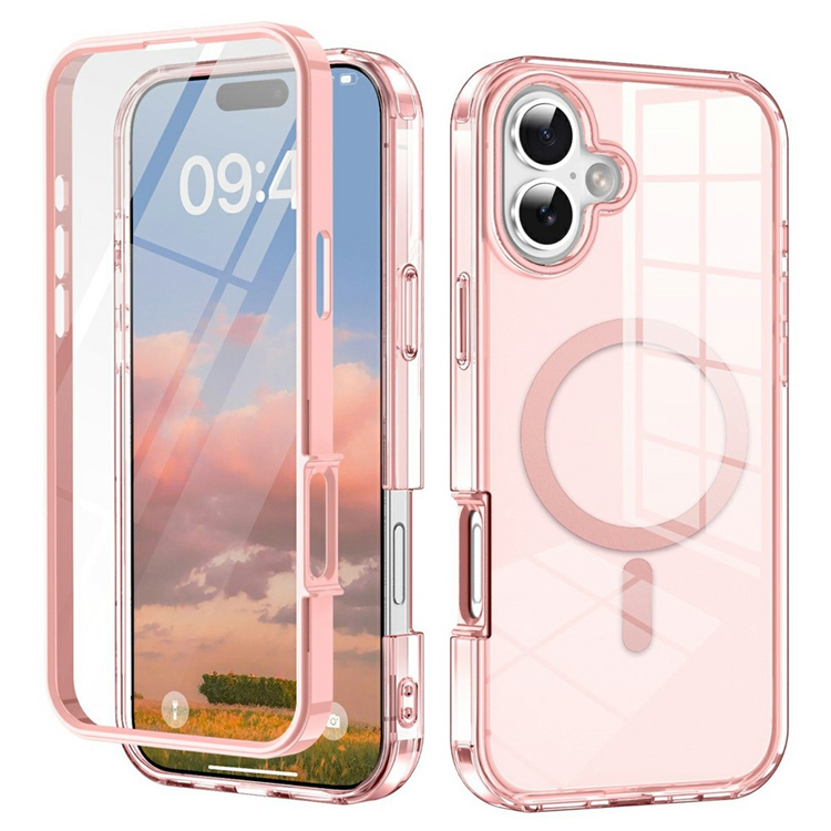 iPhone 17 Mobilskal MagSafe med PET Skärmskydd - Rosa | 2353 | AlltMobil