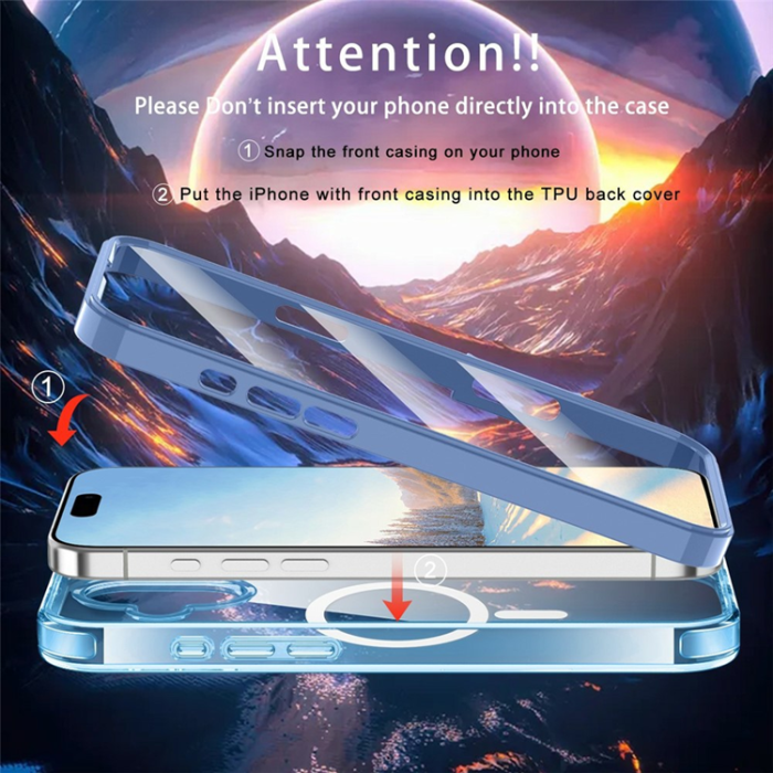 A-One Brand - iPhone 17 Mobilskal MagSafe med PET Skärmskydd - Blå