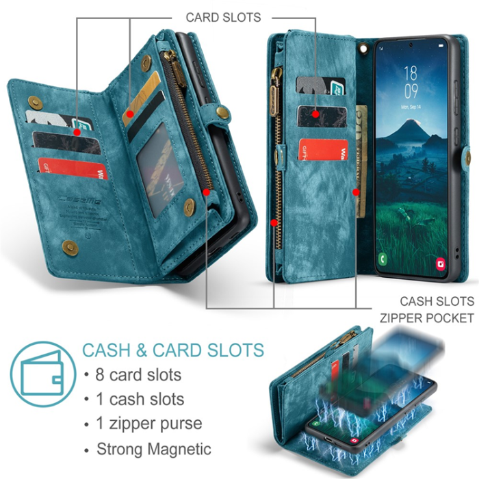 Caseme - CASEME Galaxy S25 Plånboksfodral Med Rem - Blå
