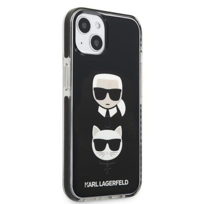 KARL LAGERFELD - Karl Lagerfeld iPhone 13 mini Skal Karl & Choupette Head - Svart