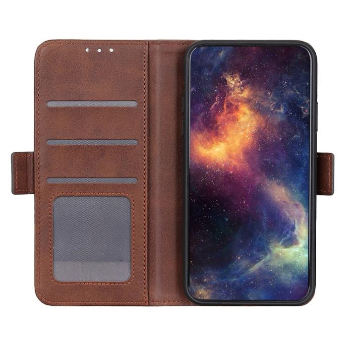 OEM - Mobilskal till Samsung Galaxy S26 Ultra Ställ Cowhide Textur KonstLäder - Brun
