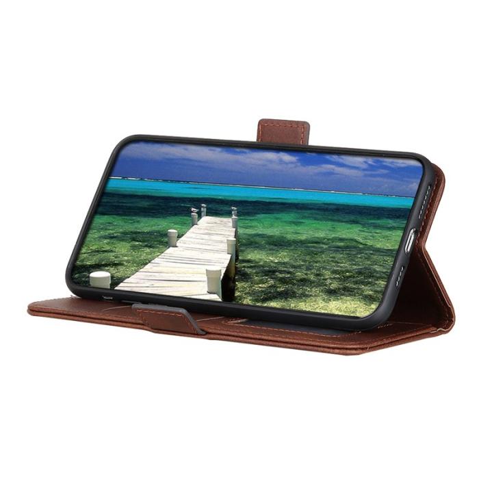 OEM - Mobilskal till Samsung Galaxy S26 Ultra Ställ Cowhide Textur KonstLäder - Brun