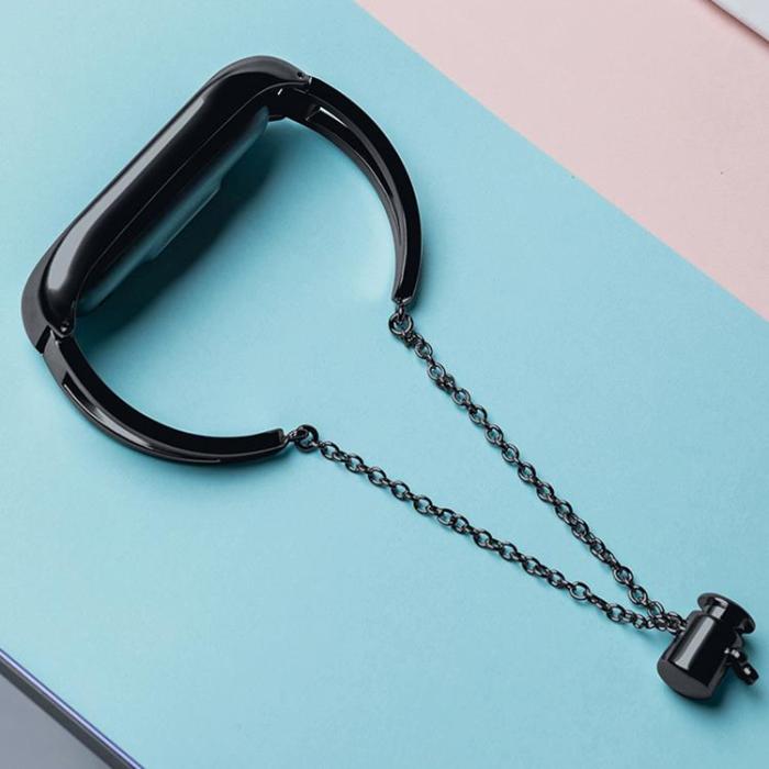 UTGATT1 - Metall Ersättningsarmband till Xiaomi Mi Band 6/5/4/3 - Svart