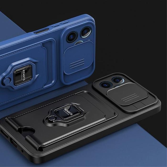 Rzants - Rzants iPhone 14 Plus Skal Ring Korthållare - Blå