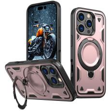 N/A - Mobilskal till iPhone 16 Pro Plast Milit&auml;rskydd Kickstand - Ros&eacute;guld